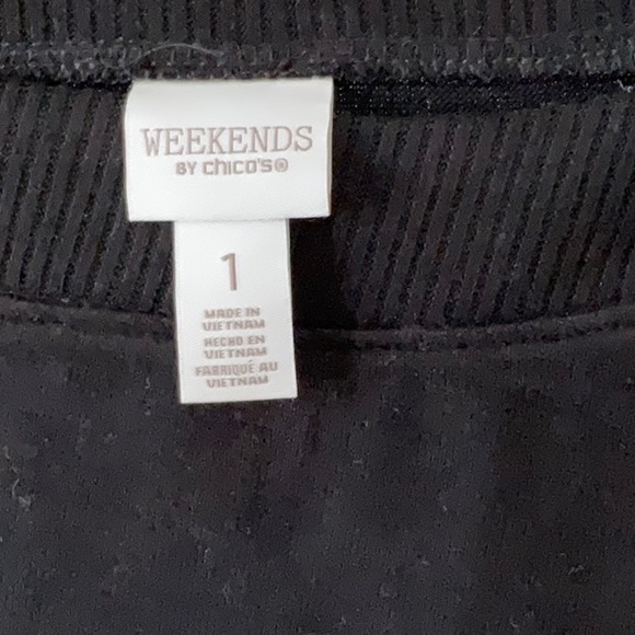 NWT CHICOS WEEKENDS COZISOFT RIB MIX BOAT TUNIC TOP BLACK SIZE 1 - Picture 4 of 6